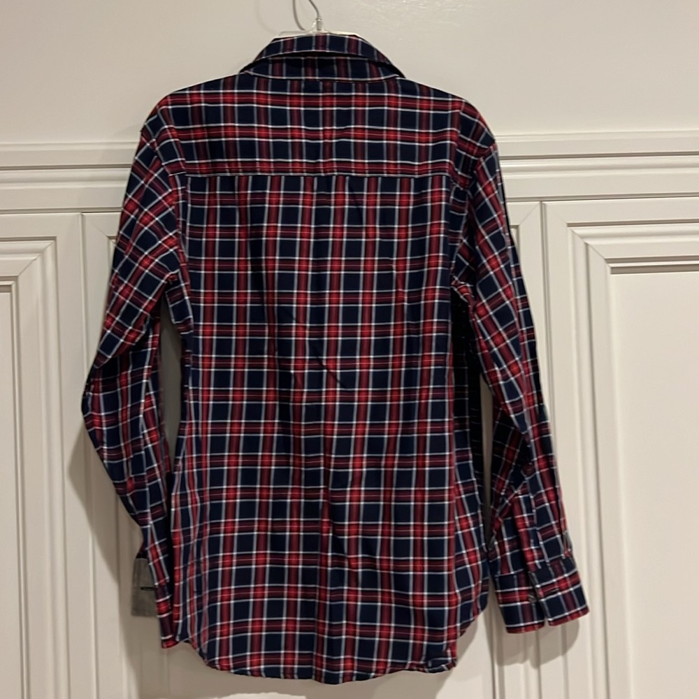 Nautica Plaid Long Sleeve Button Up Top Red, White and Blue Sz L 14/16 - Picture 4 of 7